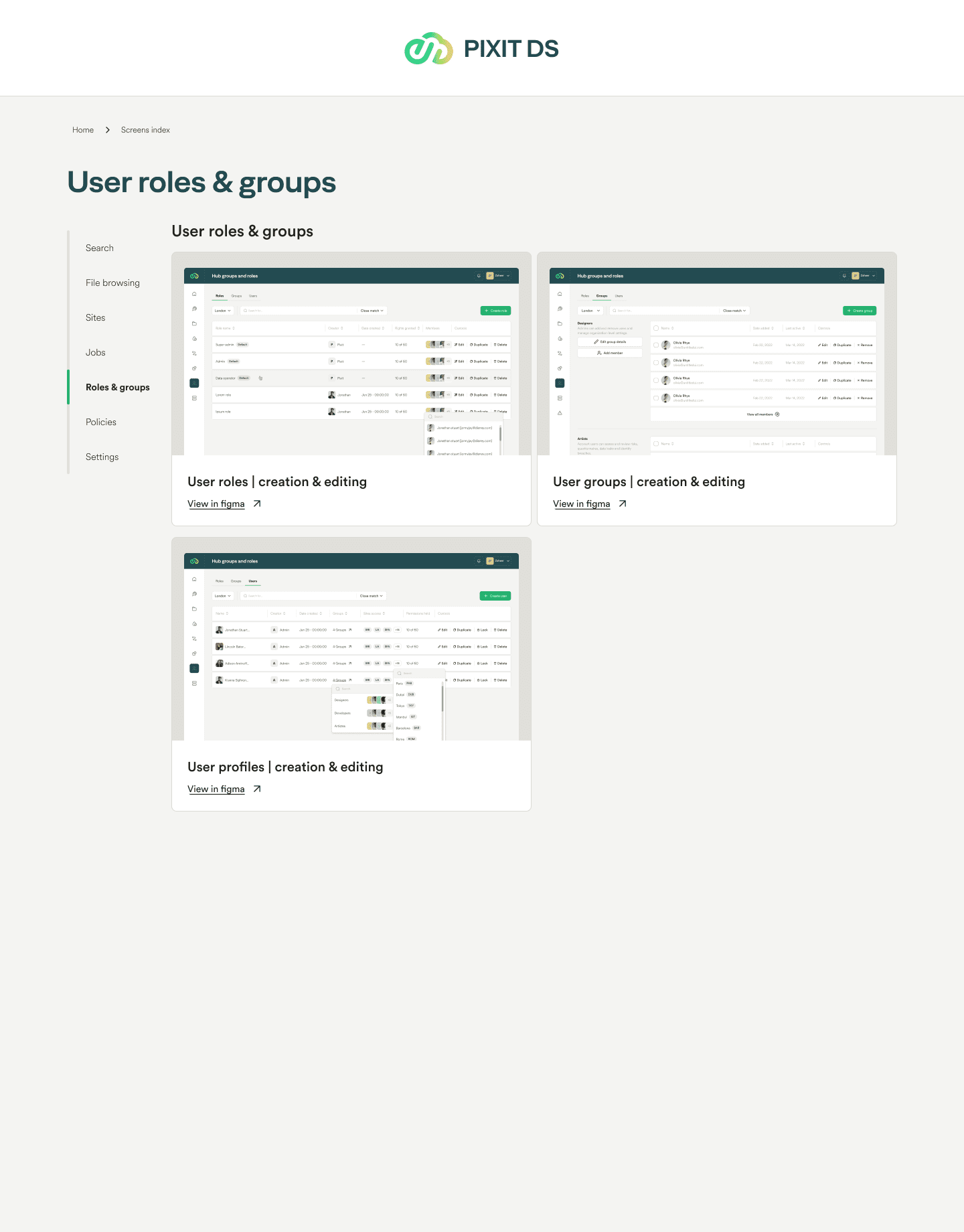 User roles & groups – Flow